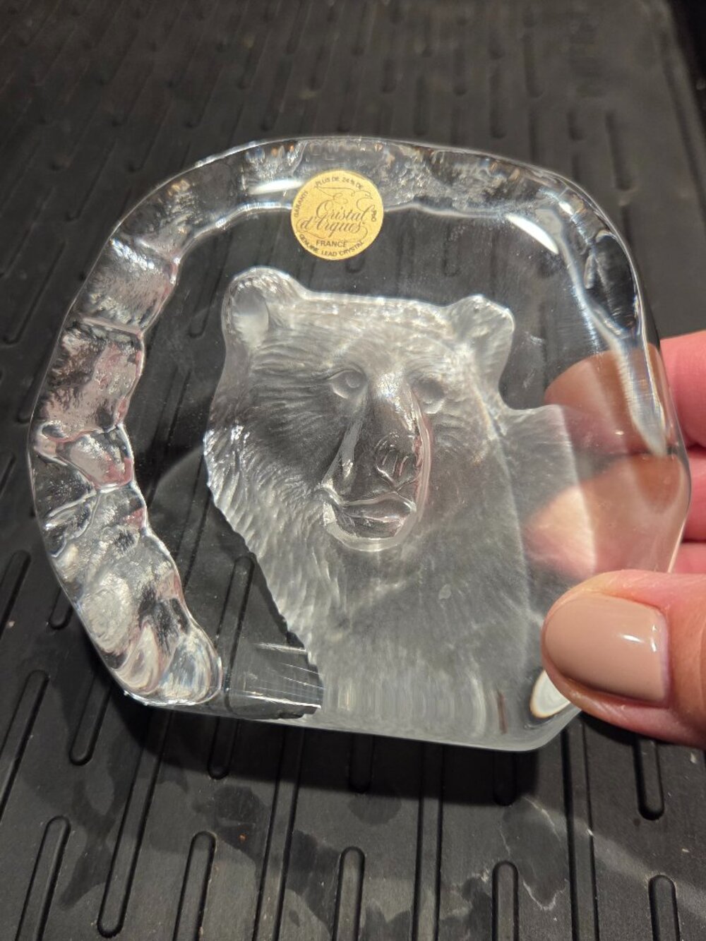 Vintage Leaded Crystal Bear Figurine By Cristal d'Arques From France 24%